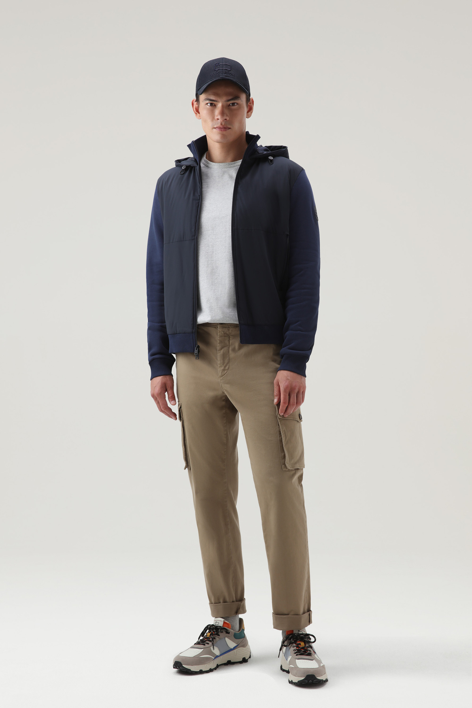 Kapuzenpullover aus Mikrofaser und Baumwolle blau photo 2 | Woolrich