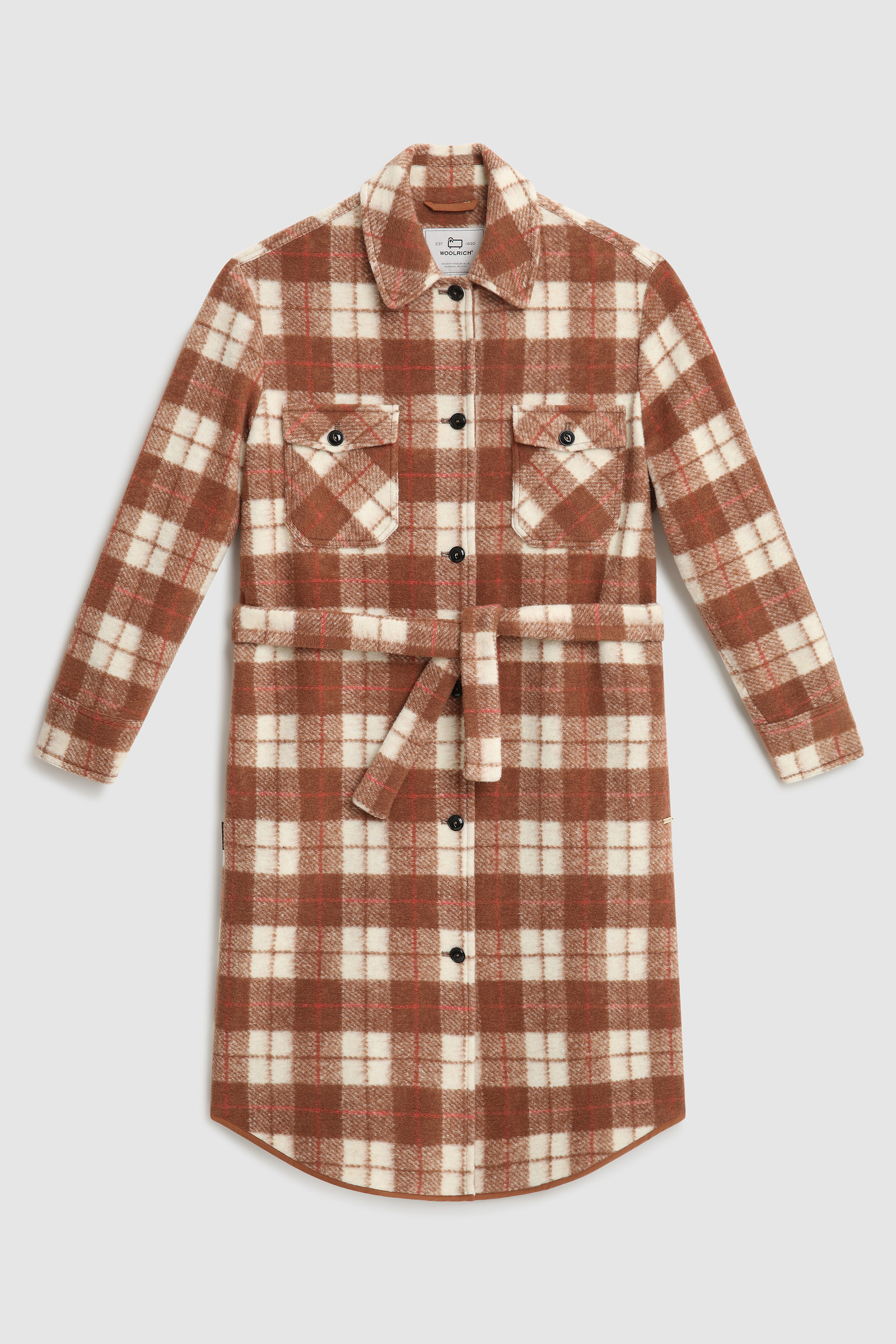 Gentry Long Overshirt with Belt Brown photo 7 | Woolrich