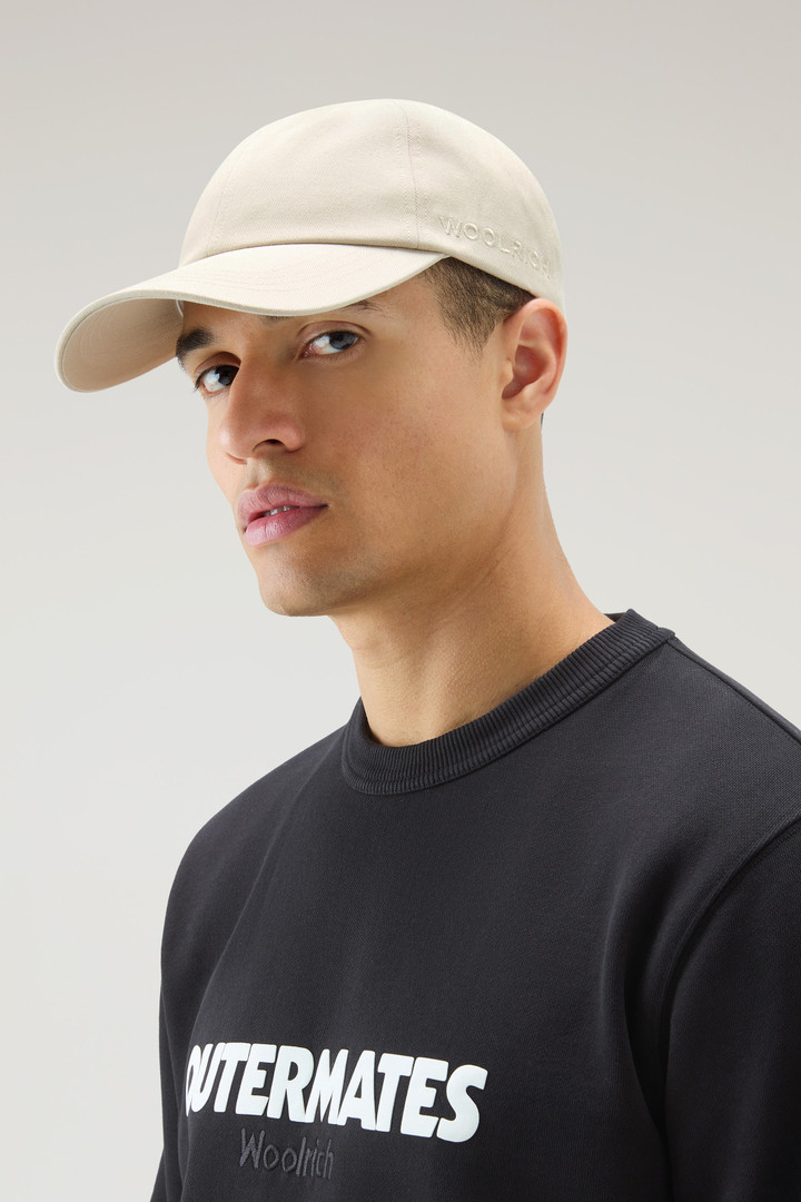 Logo Baseball Cap in Blend Cotton Beige photo 4 | Woolrich