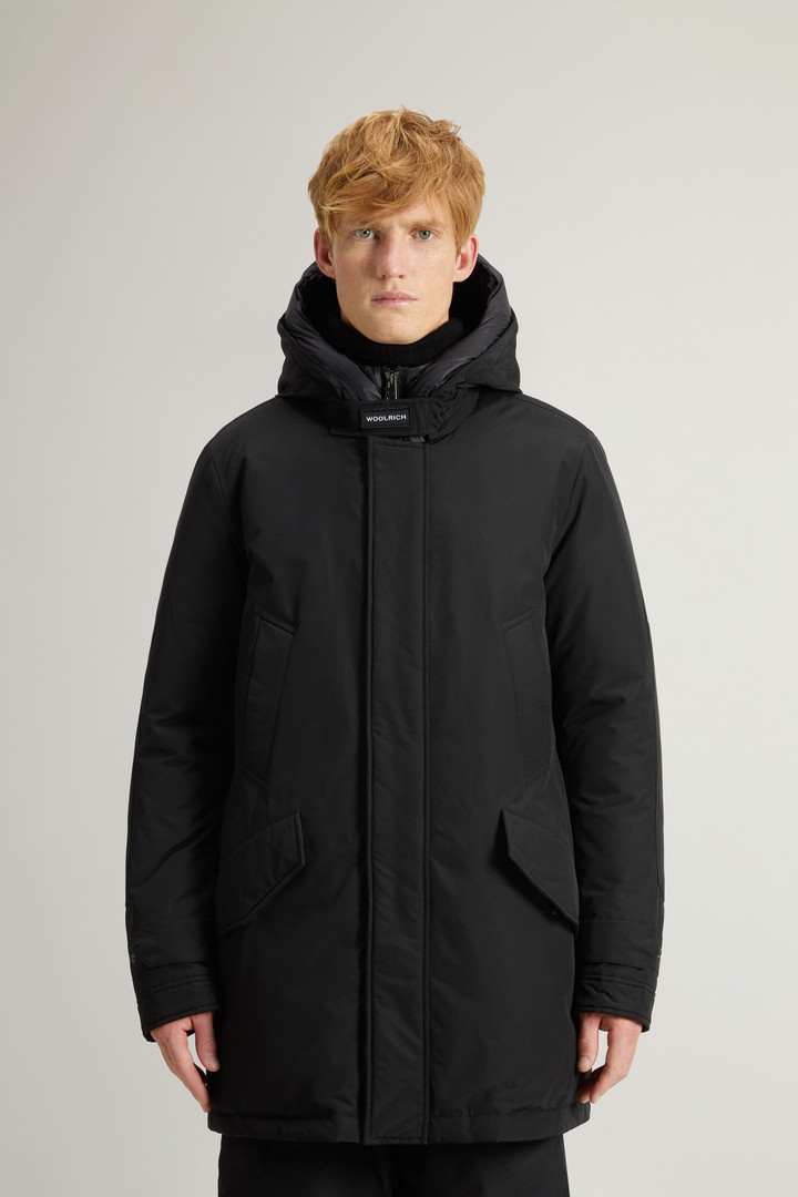 Polar Parka in Ramar Cloth with High Collar Men Black