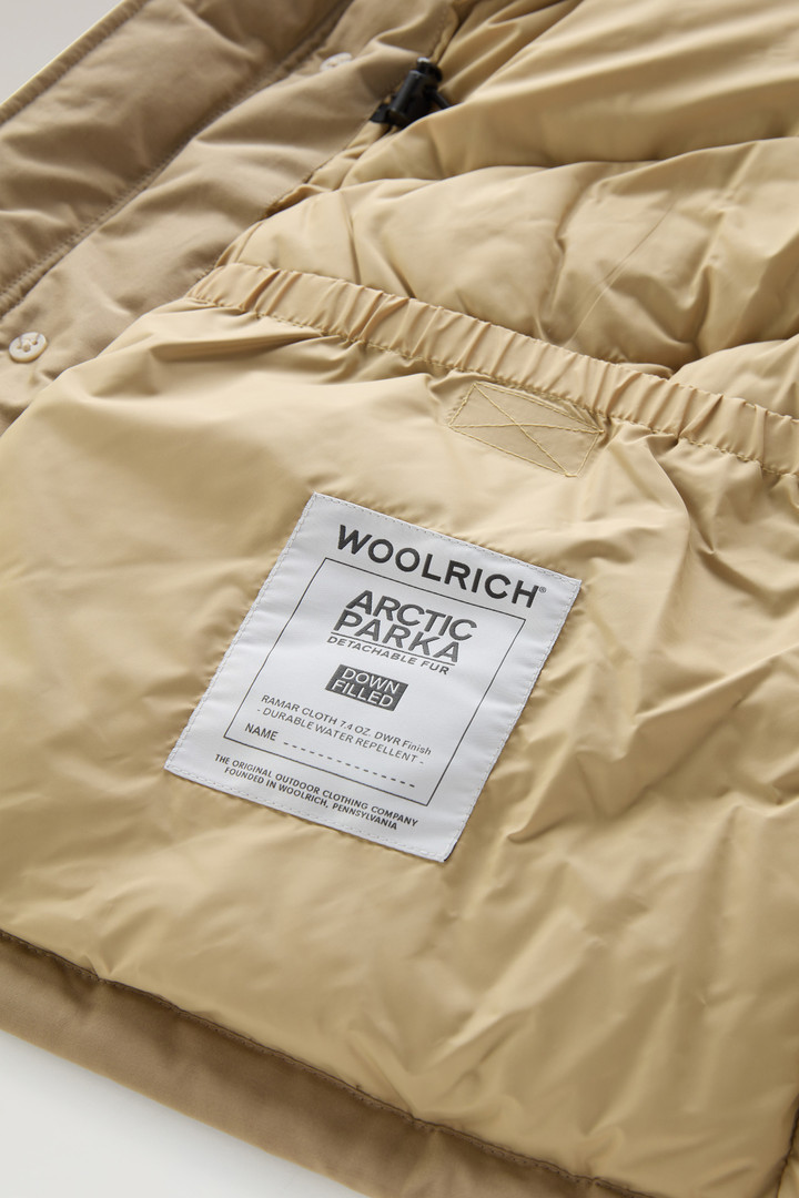 Arctic Parka in Ramar Cloth with Detachable Fur Trim Beige photo 5 | Woolrich