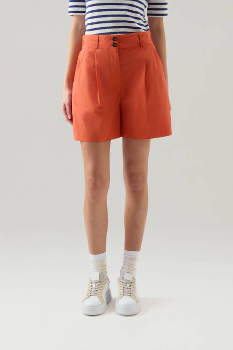 Pure Cotton Poplin Shorts Orange | Woolrich