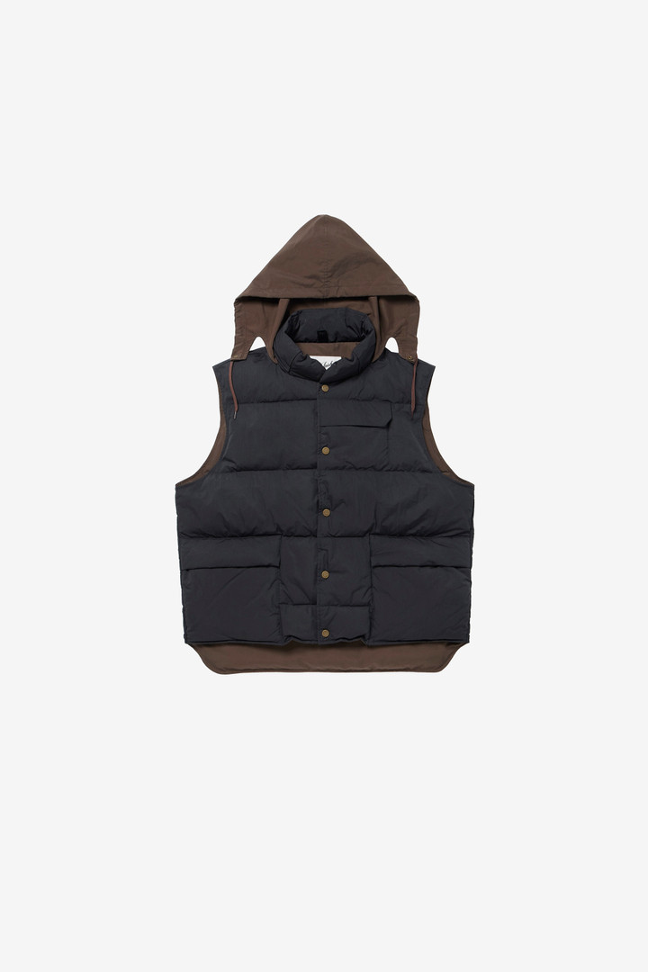 Nylon-Blend Quilted Vest with Foldaway Hood Black photo 1 | Woolrich