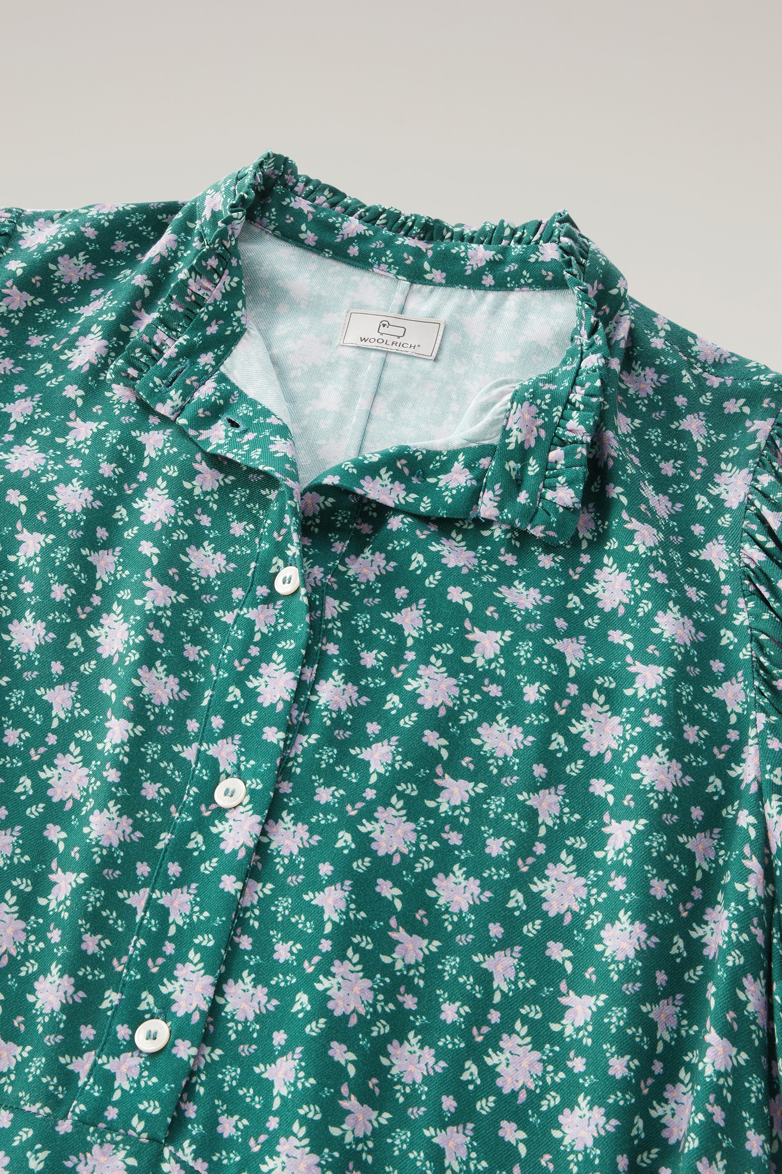 Printed Dress with Floral Pattern Green photo 6 | Woolrich