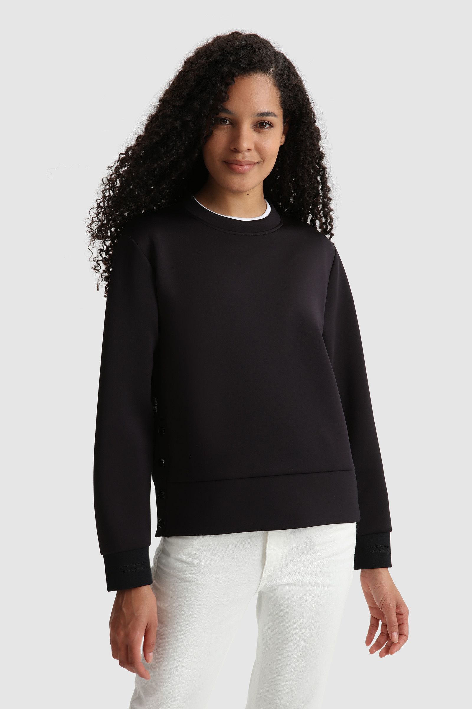 Sweatshirt aus Stretch mit seitlicher Öffnung