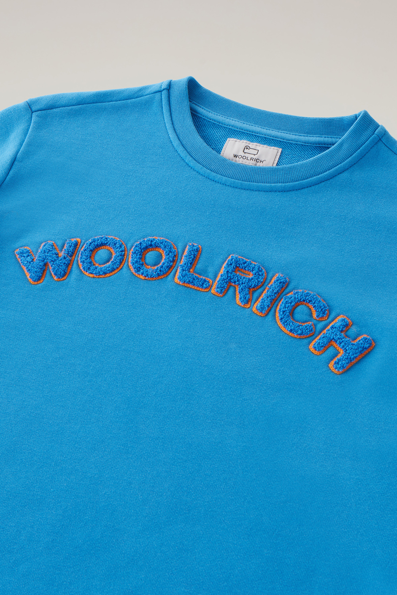 Pullover im College-Stil mit Rundhalsausschnitt aus reiner Baumwolle blau photo 3 | Woolrich