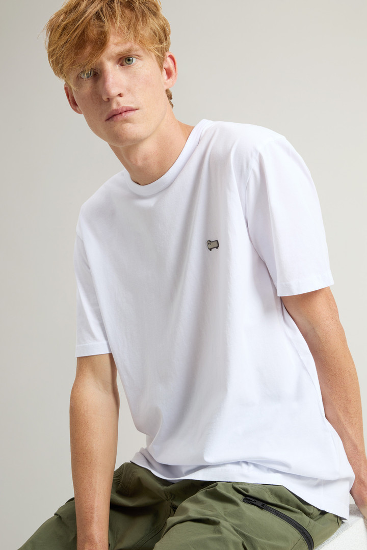 T-shirt Sheep en pur coton avec écusson Blanc photo 4 | Woolrich