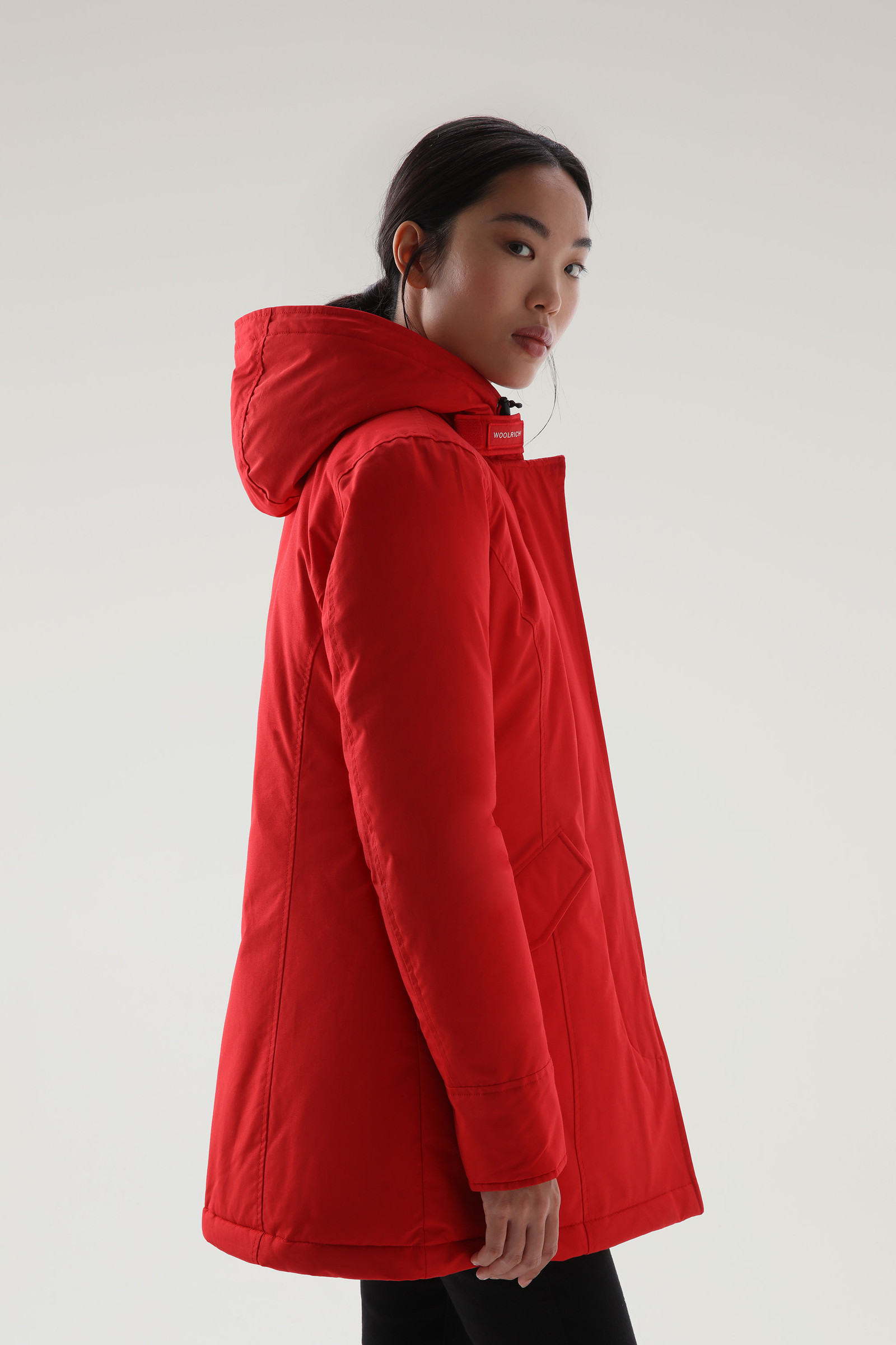 Arctic Parka van Ramar Cloth-stof met afneembare bontrand Dames rood Woolrich NL
