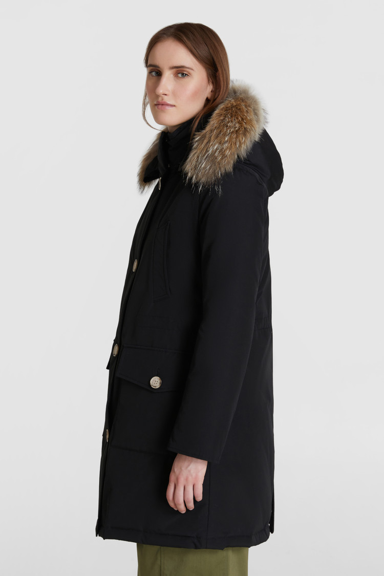 Lange Arctic Parka met coyotebont