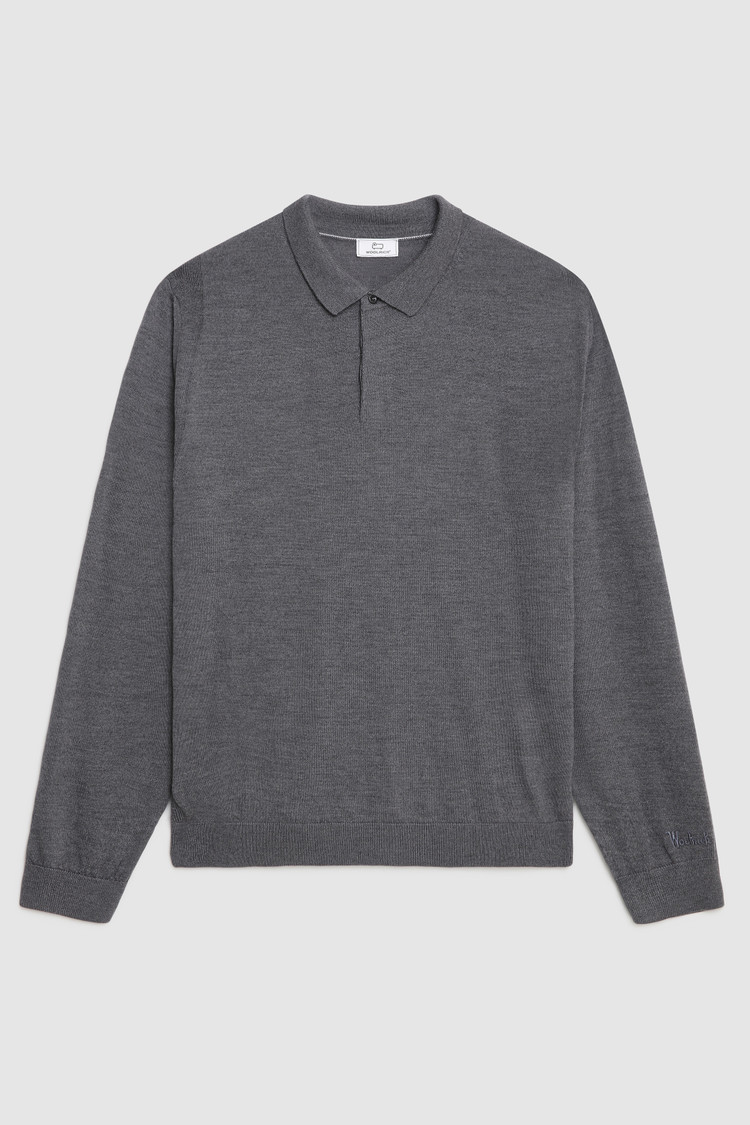 Maglia polo in lana merino extrafine