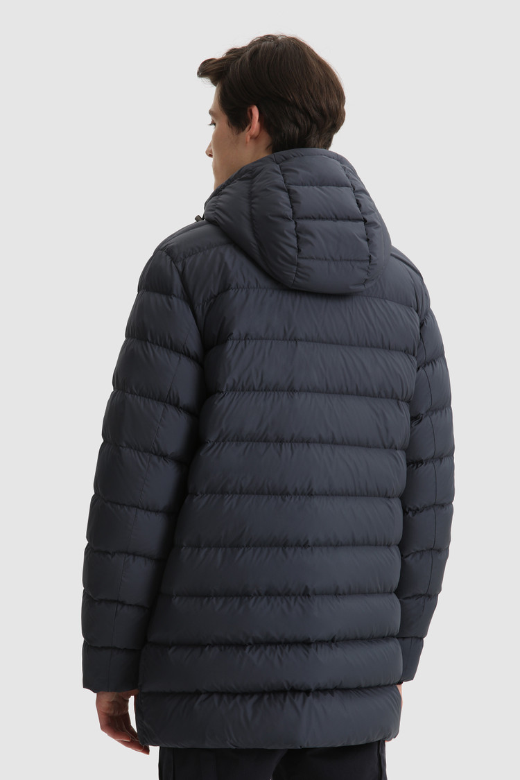 men's quilted hooded parka