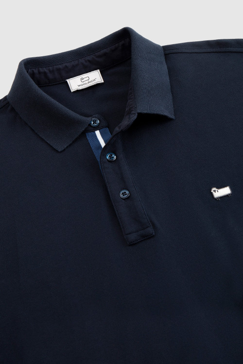 Gracious Polo Shirt in Stretch Cotton Piquet Blue photo 2 | Woolrich