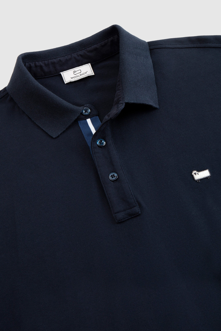 Polo Gracious en piqué de coton extensible bleu photo 5 | Woolrich