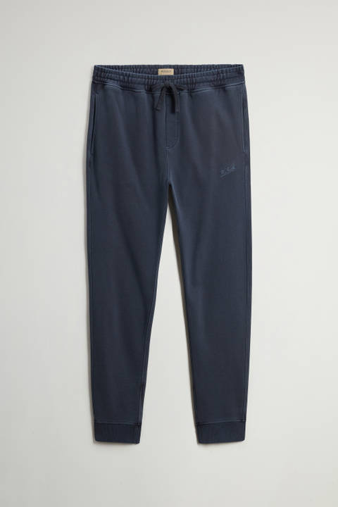 Garment-Dyed Pants in Pure Cotton Fleece Blue photo 2 | Woolrich