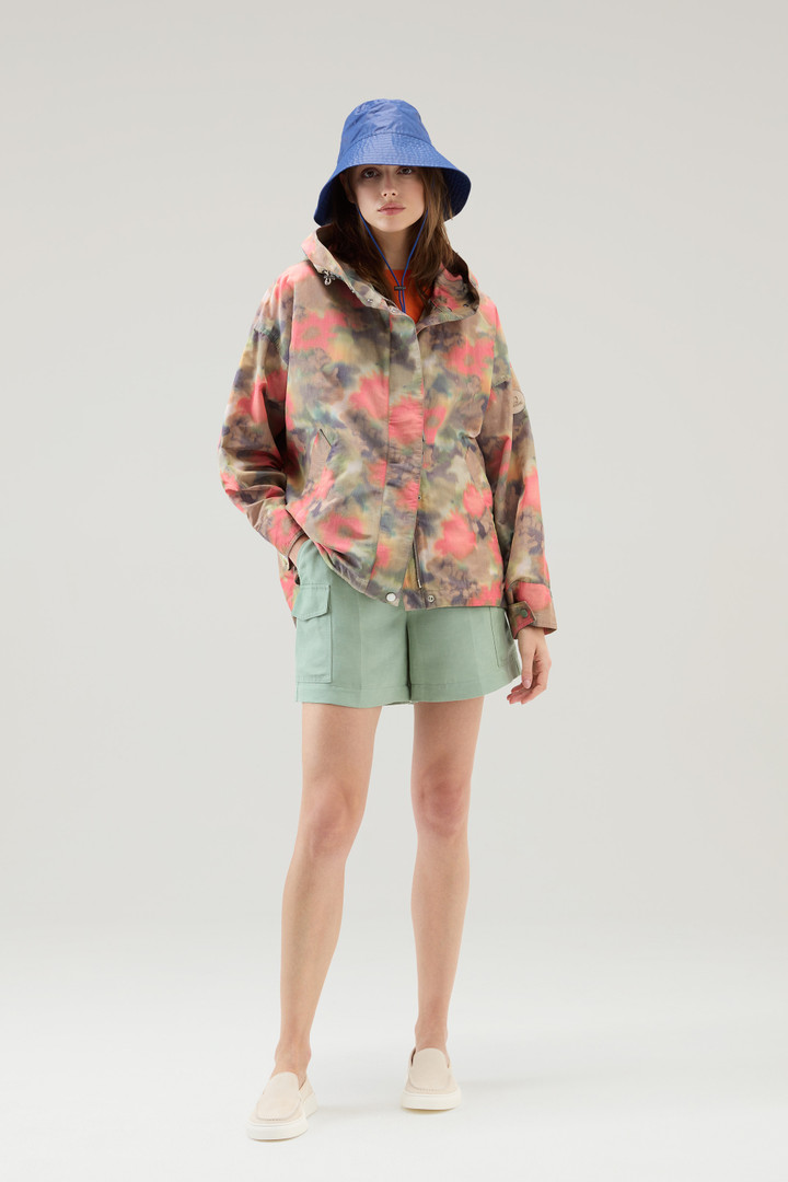 Jacket in a Cotton-linen Blend with a Multicolored Print Green photo 2 | Woolrich