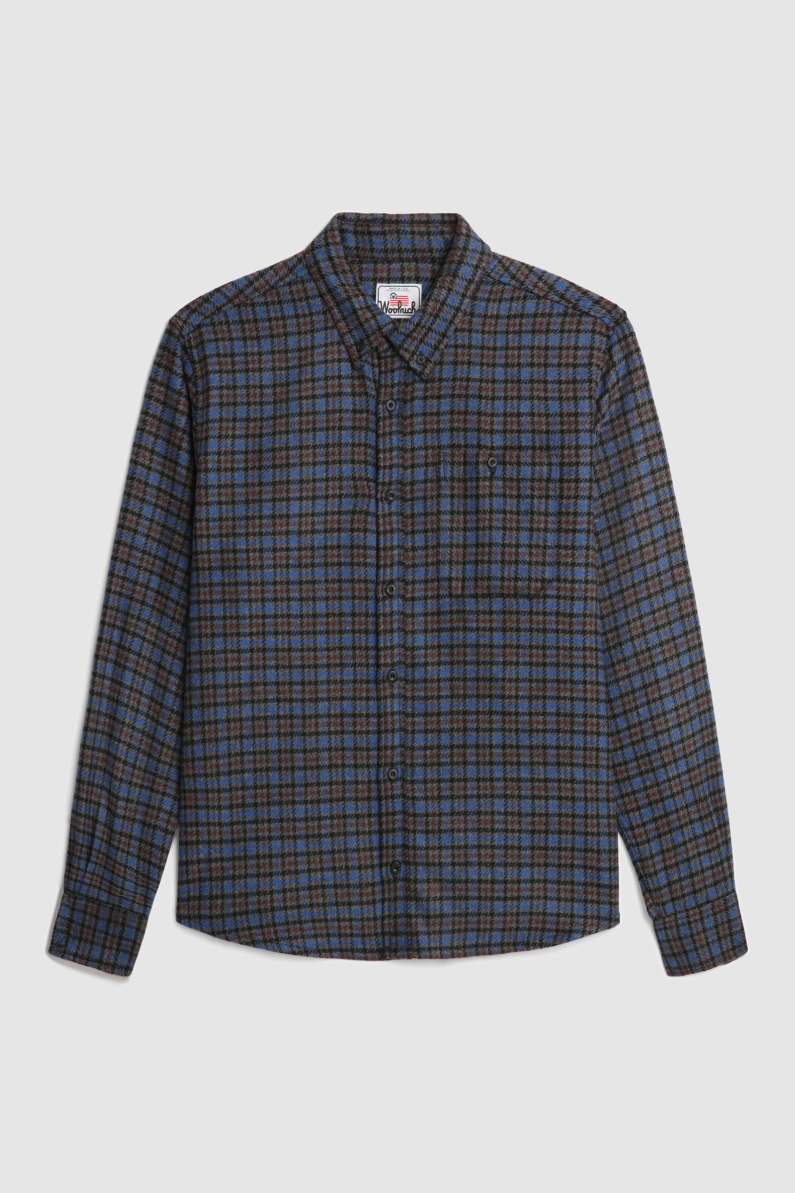 Men's Wool Blend Trout Run Plaid Flannel Shirt Grey | Woolrich USA