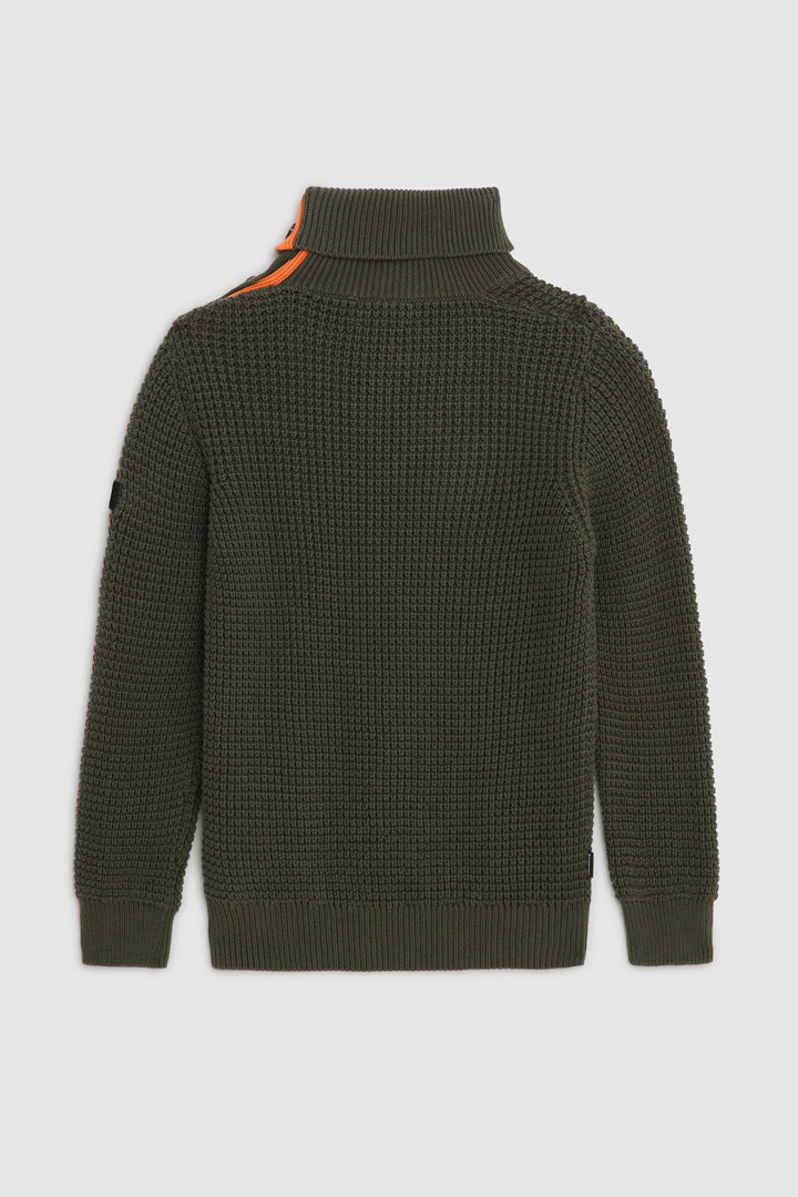 Boy's Turtleneck Sweater with contrasting buttons Green Woolrich