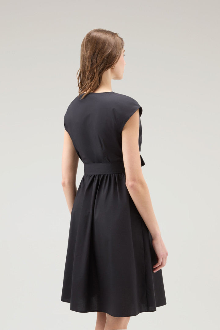 Short Dress in Pure Cotton Poplin Black photo 3 | Woolrich