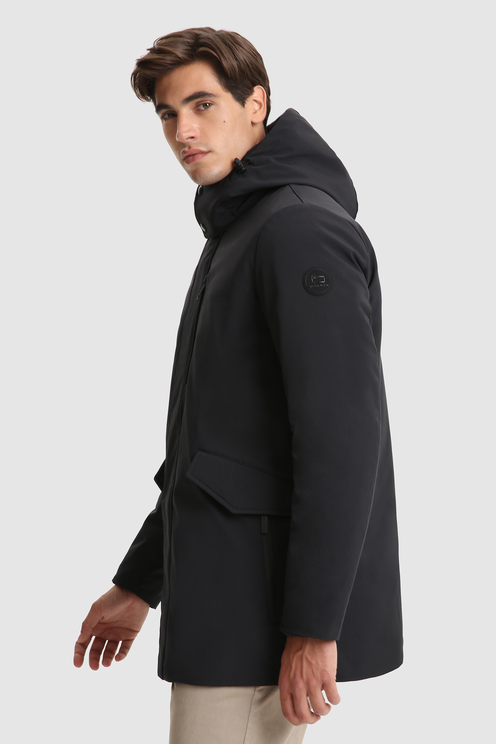 Barrow Mac Soft Shell jack met afneembare capuchon Zwart photo 3 | Woolrich