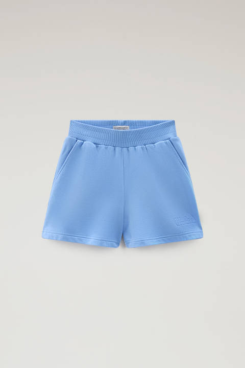 Girls' Pure Cotton Fleece Shorts Blue | Woolrich