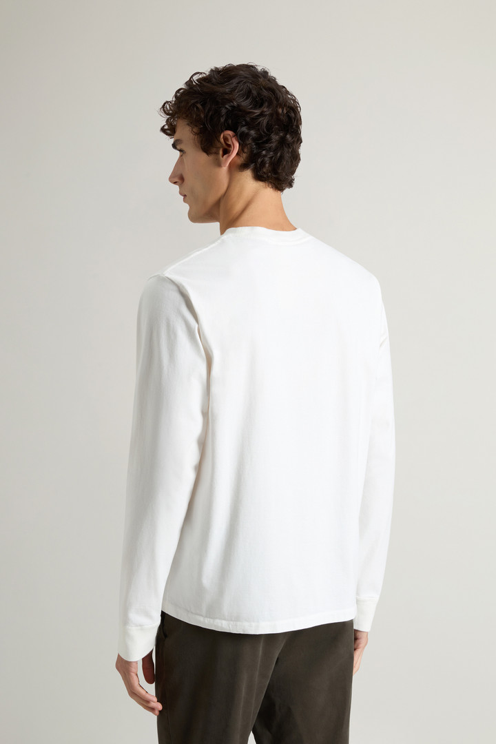 Pure Cotton T-Shirt with Embroidered Logo White photo 3 | Woolrich