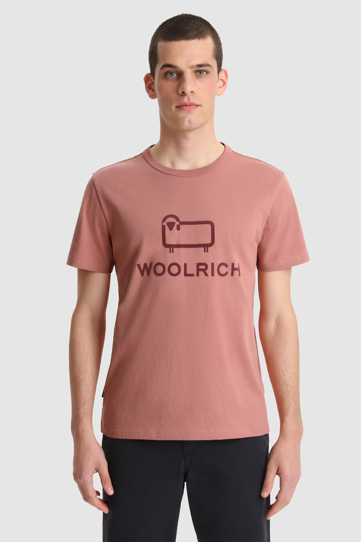 Macro Logo T-Shirt Pink | Woolrich