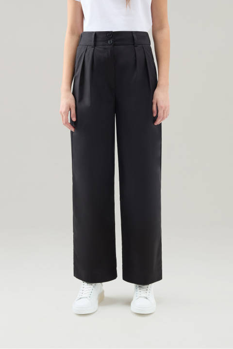 Pure Cotton Poplin Pants Black | Woolrich