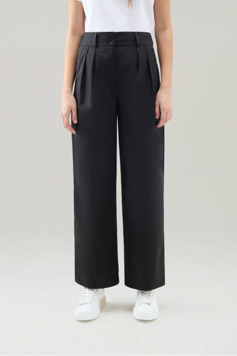 Pantalones de popelín de puro algodón Negro | Woolrich