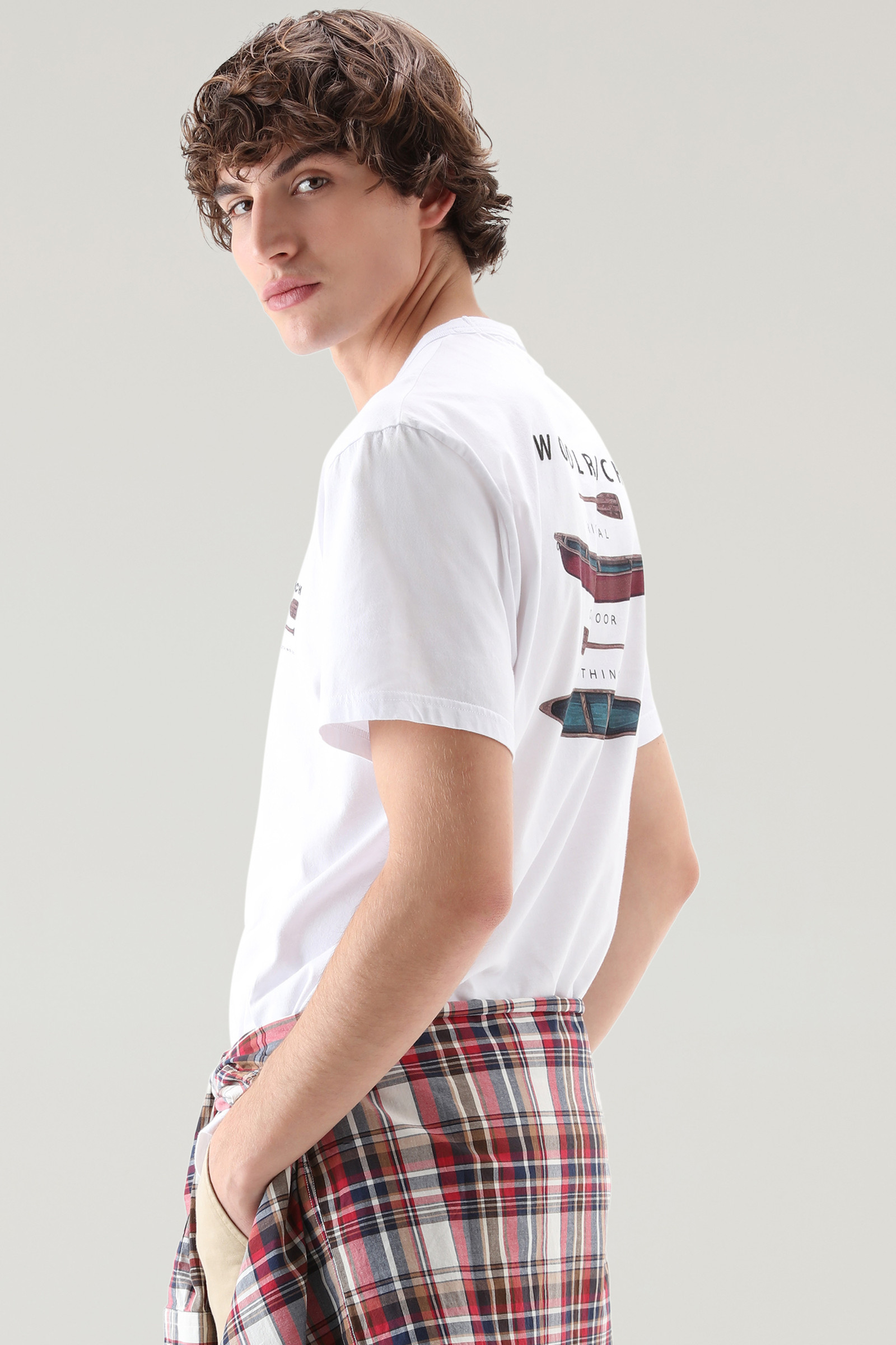 Lakeside T-shirt in Pure Cotton Jersey with Back Print White photo 4 | Woolrich