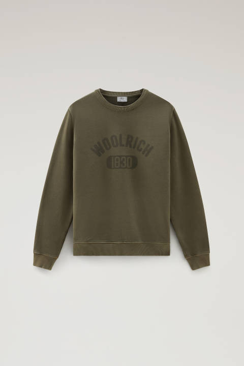 Garment-Dyed 1830 Crewneck Sweatshirt in Pure Cotton Green photo 2 | Woolrich
