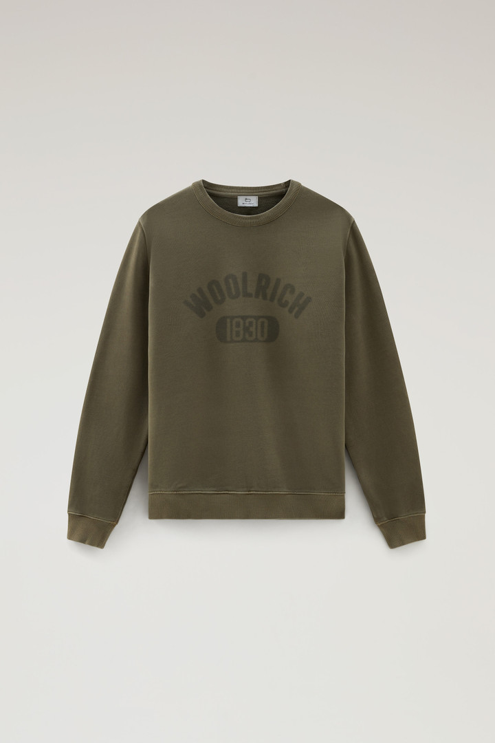 1830 Crewneck Sweatshirt in Pure Cotton Green photo 5 | Woolrich