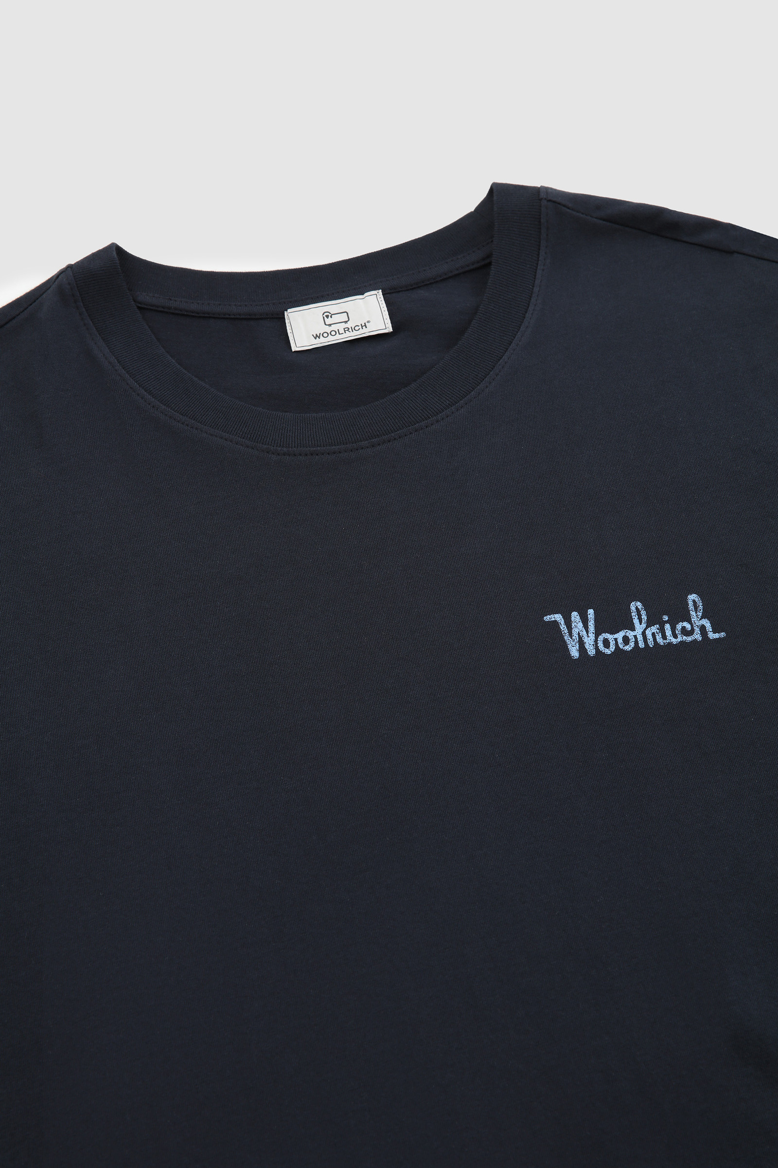 Organic Cotton T-Shirt with Back Print Blue photo 5 | Woolrich