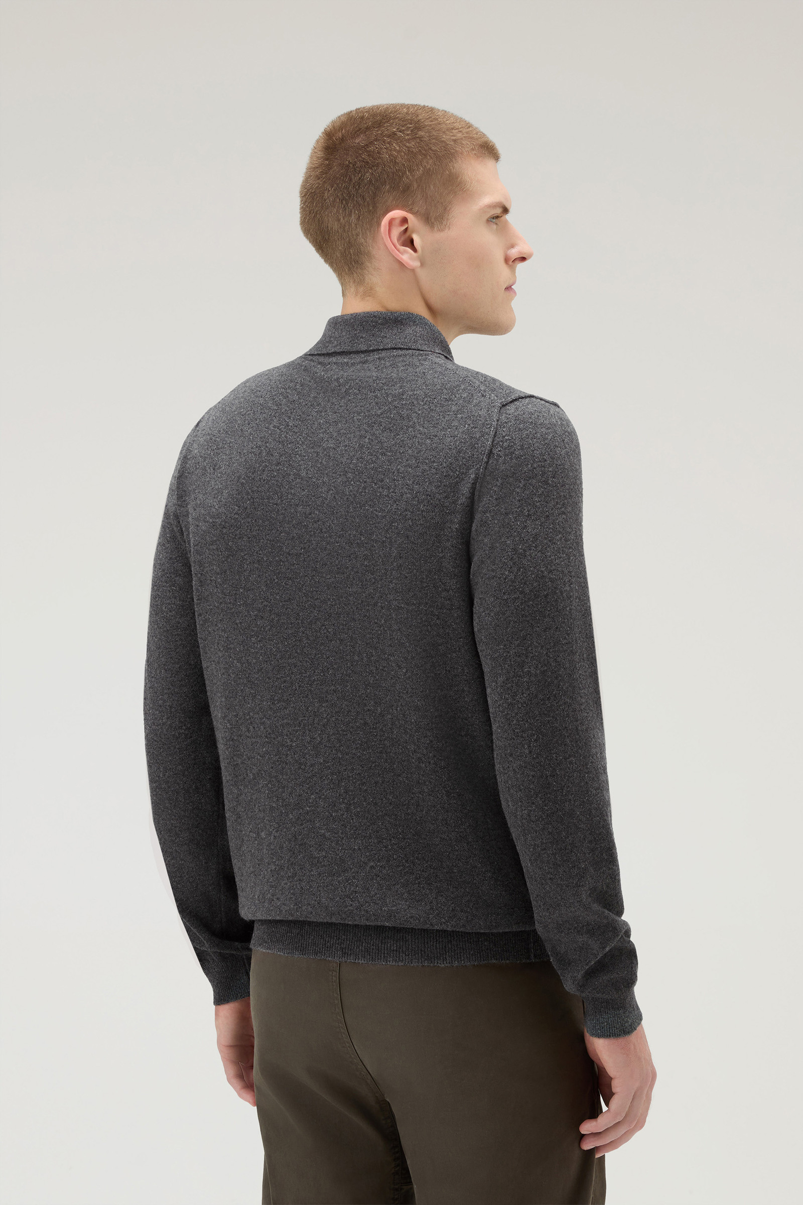 Poloshirt met lange mouwen van merino-wolmix grey photo 3 | Woolrich