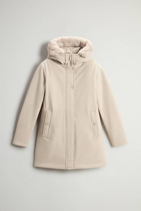 Firth Parka aus Tech Softshell mit abnehmbarem Kragen aus Pelzimitat Beige photo 2 | Woolrich