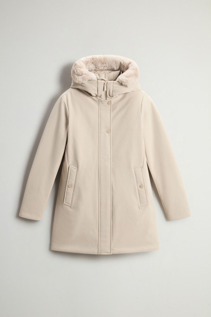 Firth Parka in Tech Softshell with Removable Faux Fur Collar Beige photo 5 | Woolrich