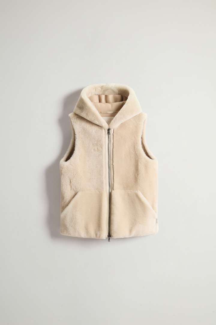 Hooded Fur Vest Beige photo 5 | Woolrich