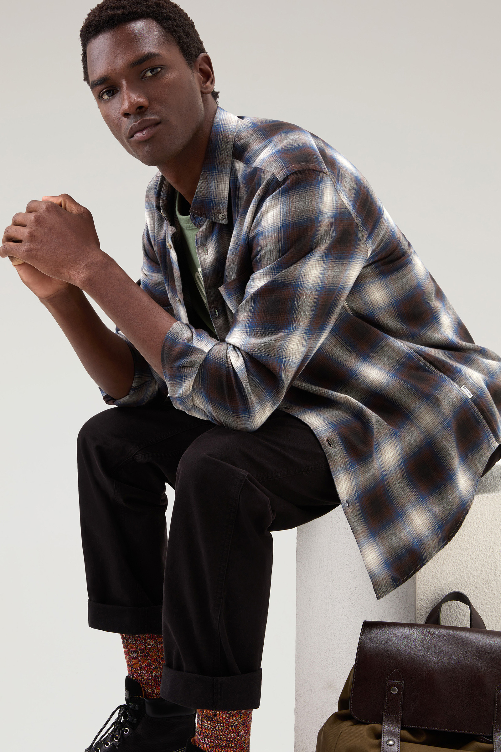 Madras Plaid Shirt in Lightweight Flannel Grey photo 4 | Woolrich