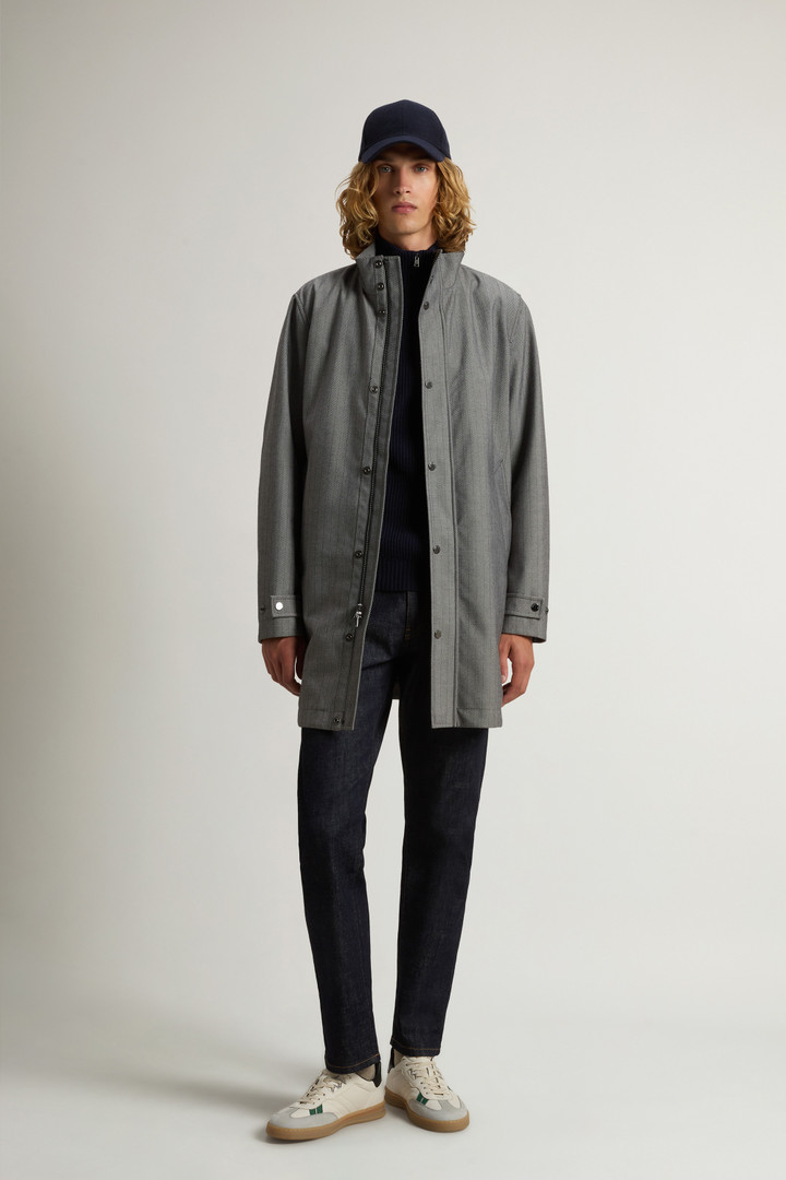 Yarn-Dyed Coat in Three-Layer Fabric with Hood Gray photo 2 | Woolrich