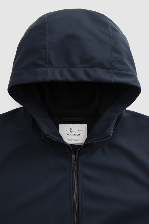Sudadera con capucha en «softshell» impermeable azul photo 2 | Woolrich