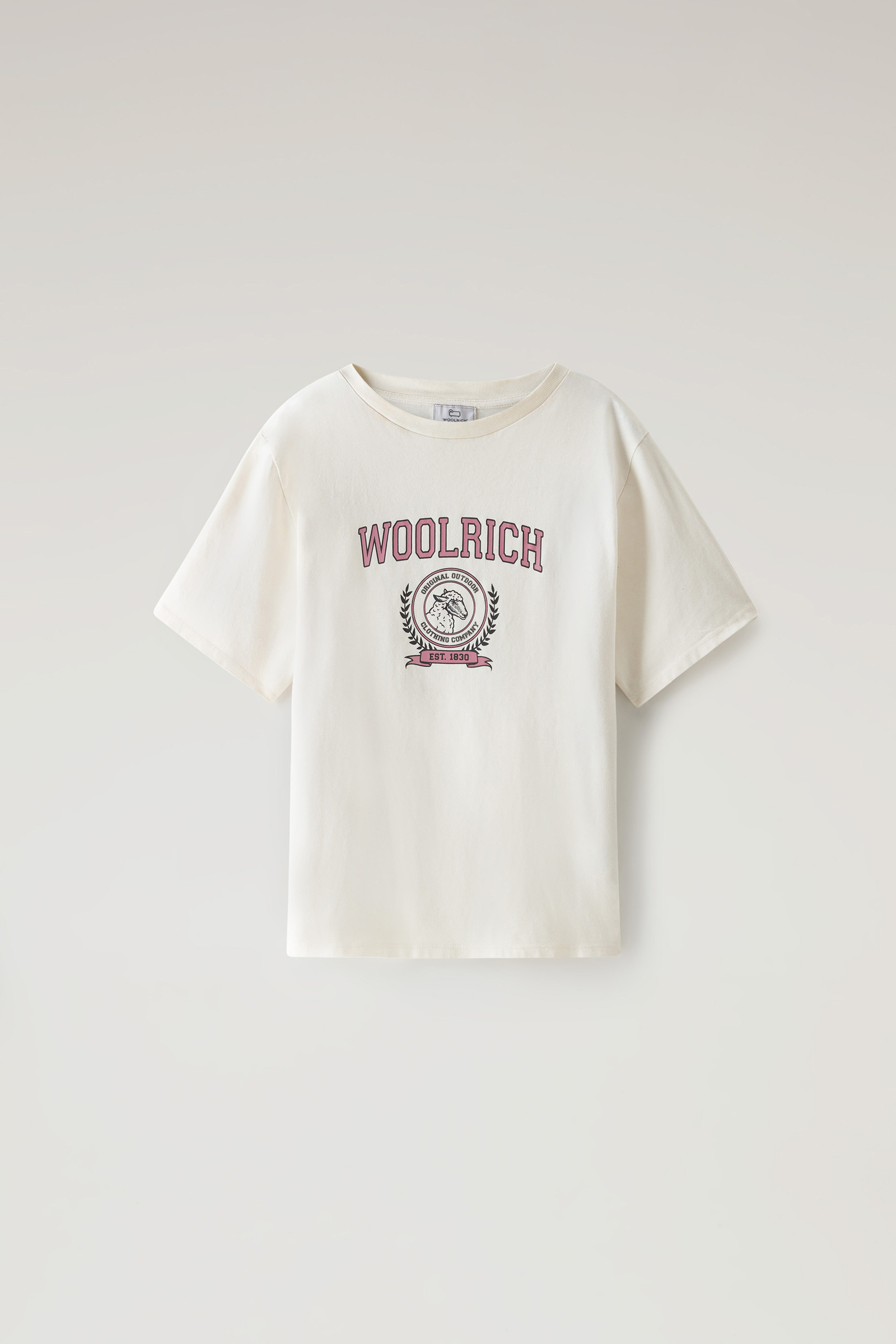 Ivy Crewneck T-Shirt in Pure Cotton White photo 5 | Woolrich
