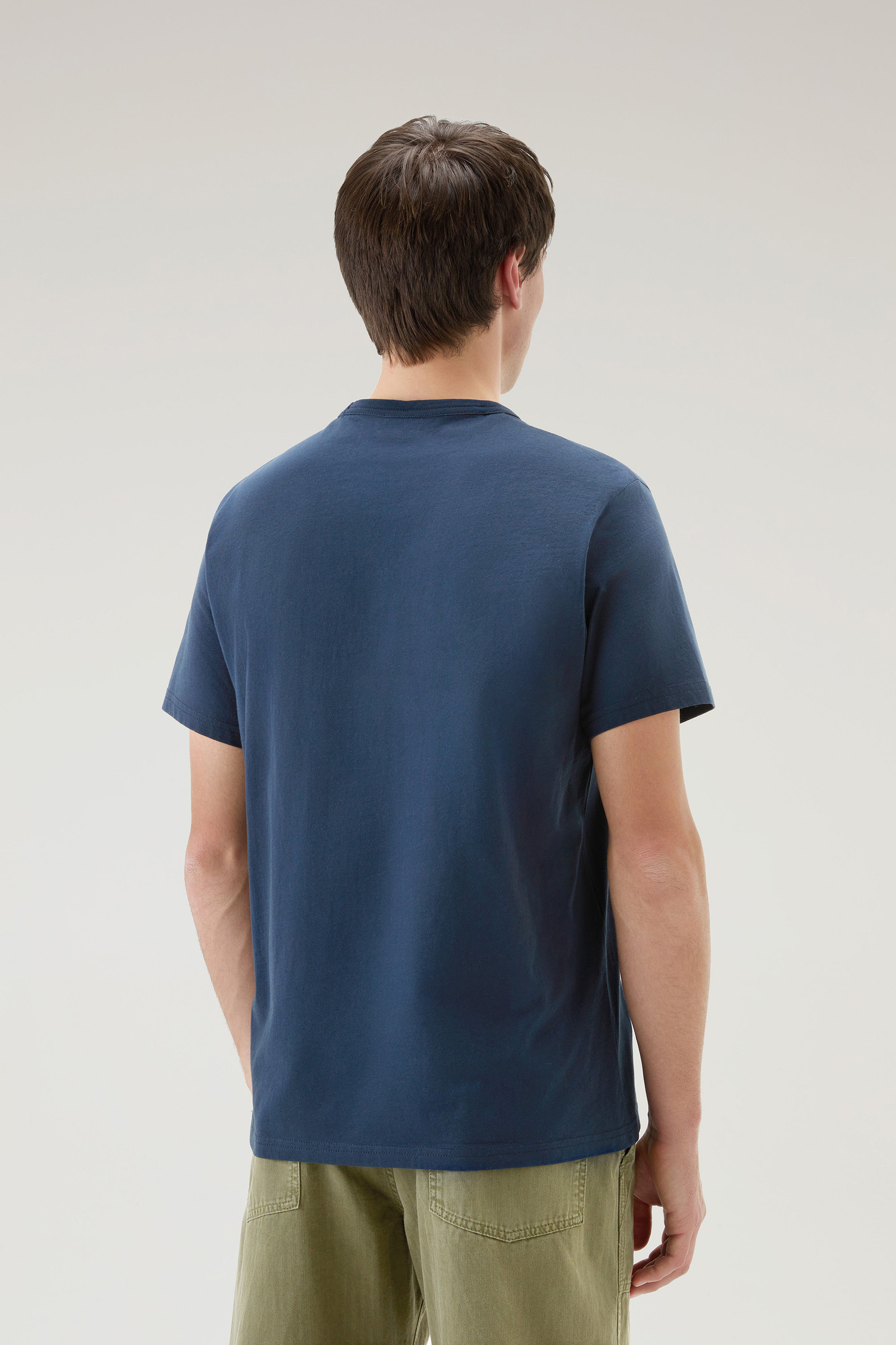 Men's Sheep T-Shirt in Pure Cotton Blue | Woolrich USA