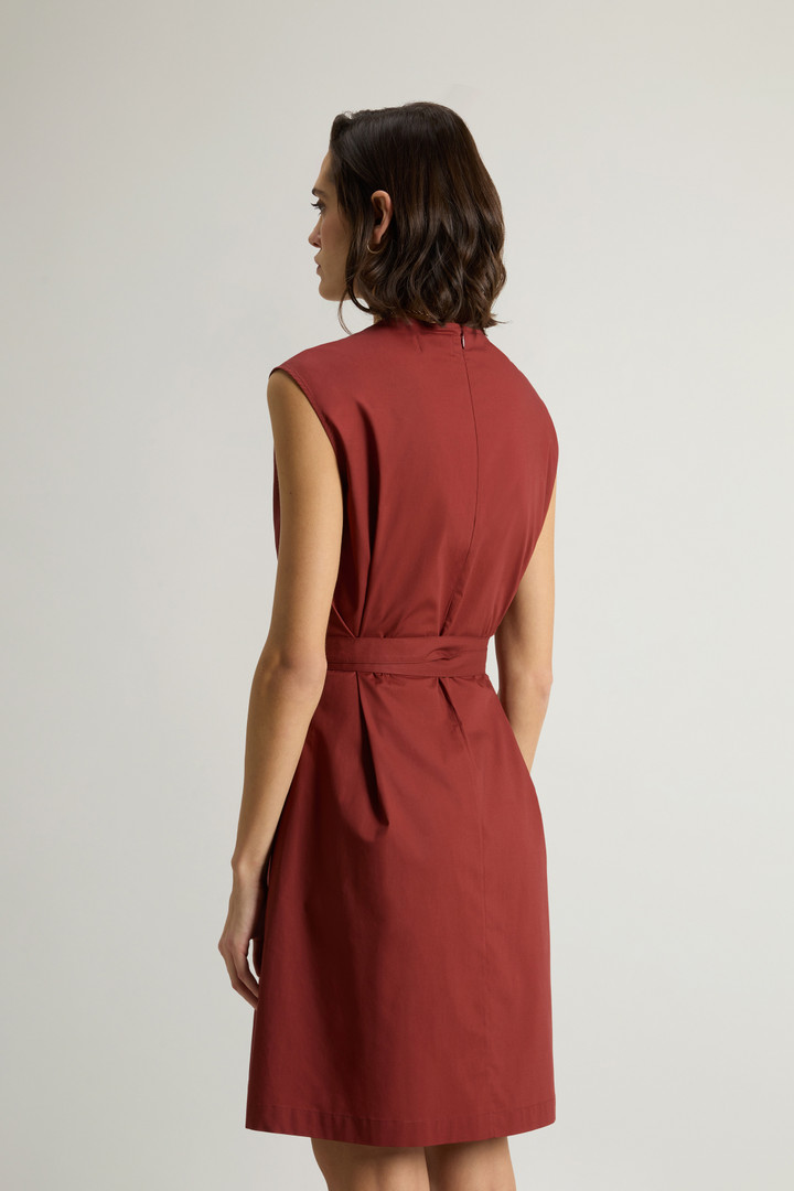 POPLIN BELTED DRESS Red photo 3 | Woolrich