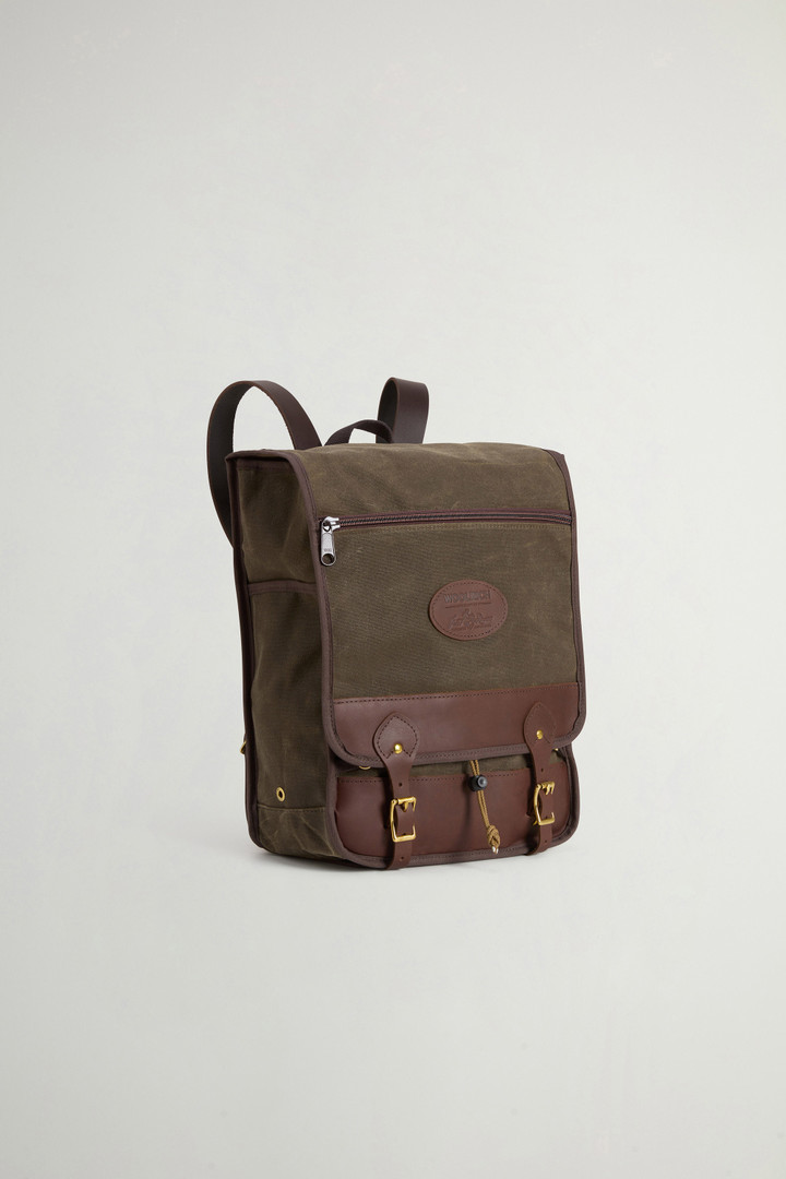 Mesabi Range Backpack in Waxed Pure Cotton Green photo 2 | Woolrich