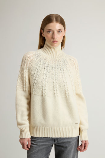 Wool-Blend Turtleneck Sweater White | Woolrich