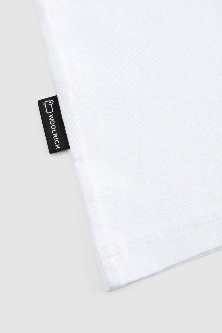 Camiseta de algodón ecológico con logotipo en el pecho blanco photo 6 | Woolrich