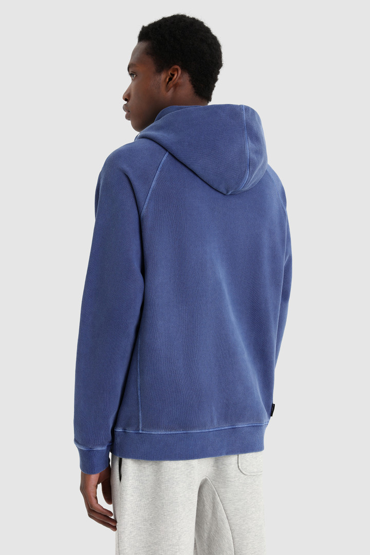 Hoodie in Garment-Dyed Cotton Blue photo 3 | Woolrich