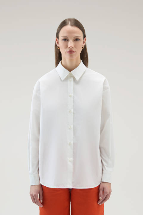 Chemise en popeline de pur coton Blanc | Woolrich