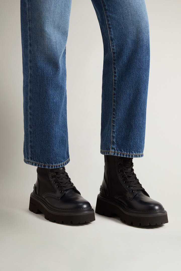 Leather Logger Combat Boots Black photo 6 | Woolrich