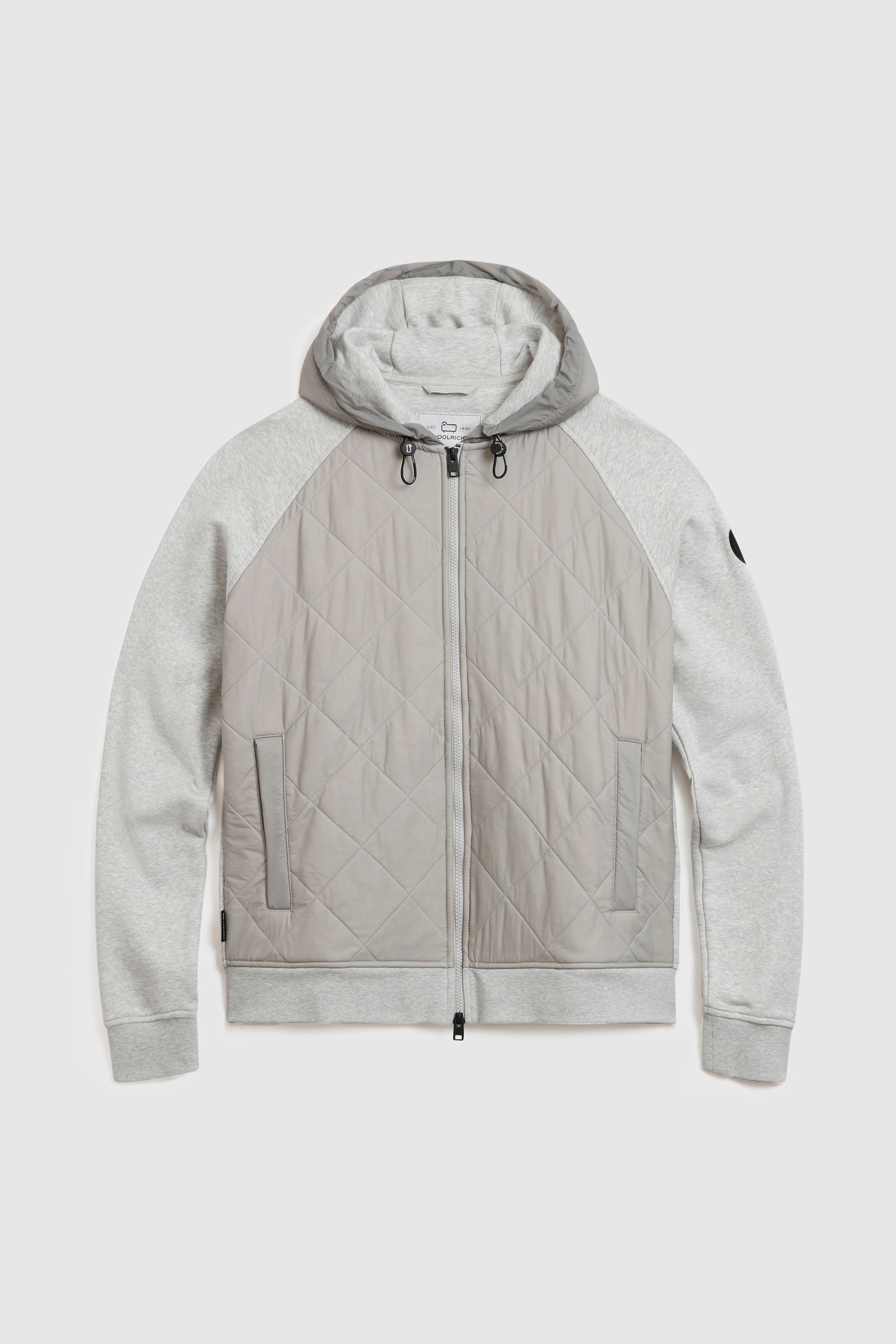 Full-Zip Hoodie with Crinkle Nylon Quilting Grey photo 3 | Woolrich