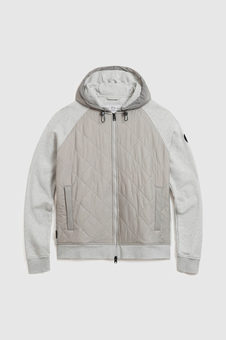 Full-Zip Hoodie with Crinkle Nylon Quilting Grey photo 3 | Woolrich